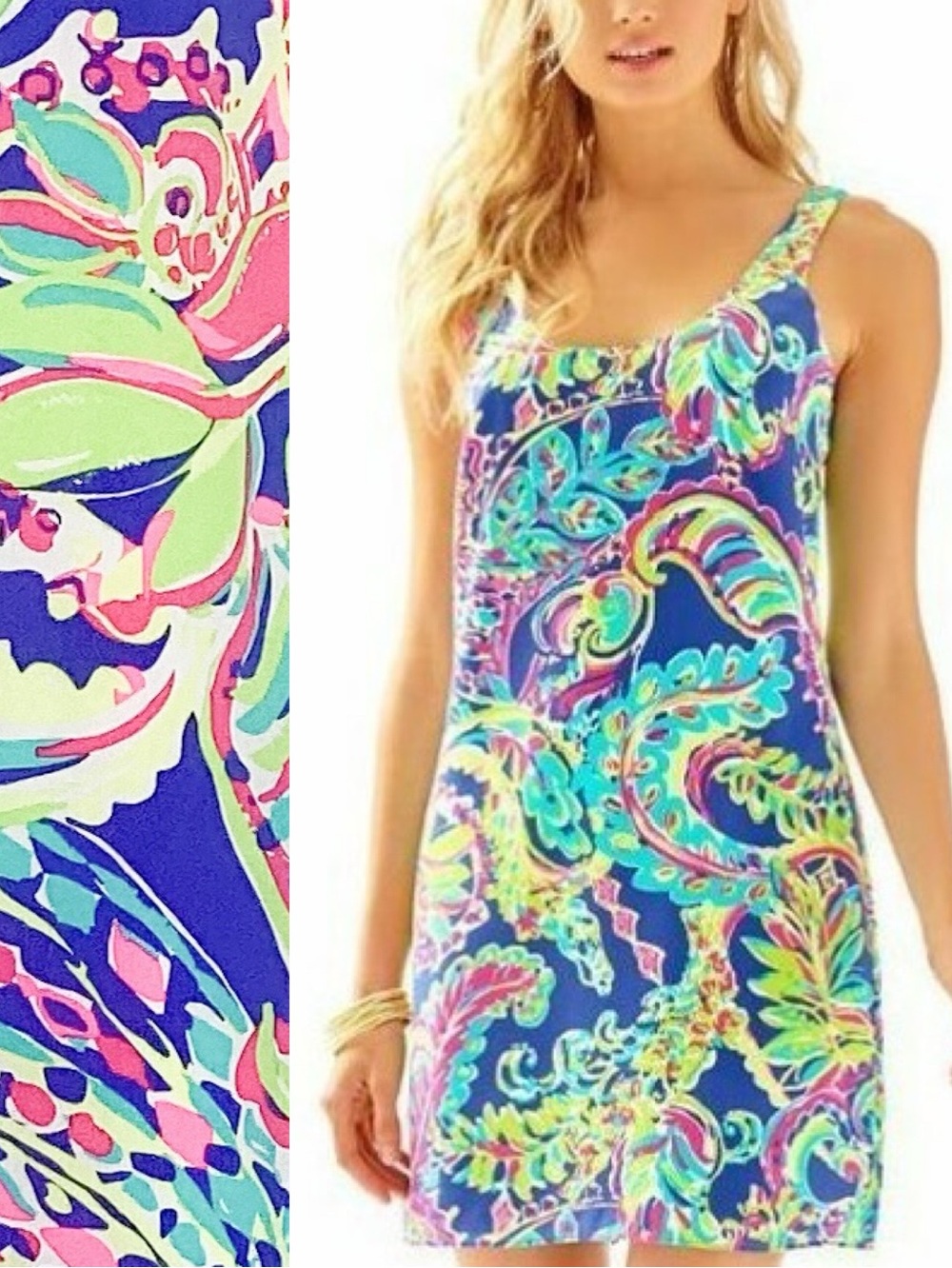 Lilly Pulitzer Poppy Silk Tank Dress Size S Toucan Play Paisley Multicolor
